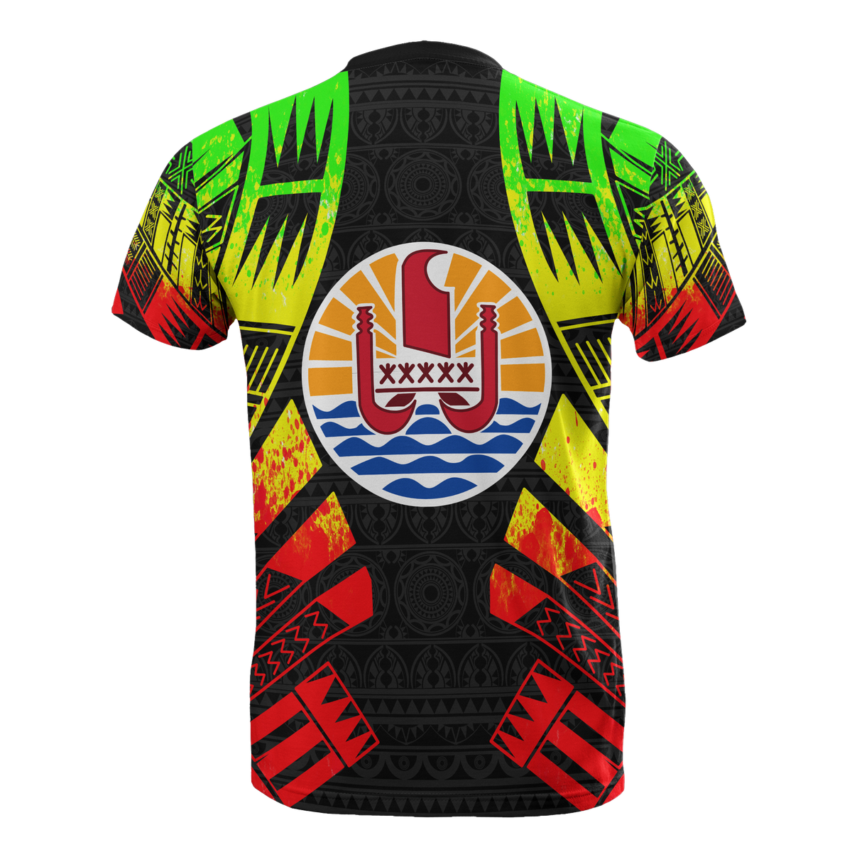 Tahiti T Shirt Tahiti Flag Polynesian Tattoo Reggae Style - Polynesian Pride