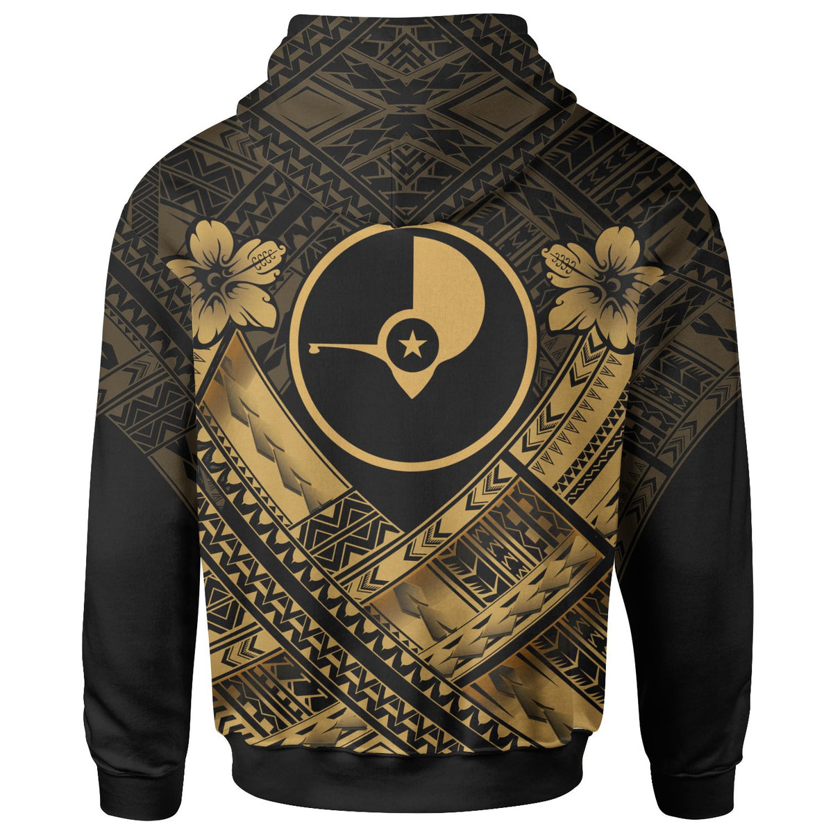Yap Polynesian Zip up Hoodie Yap Gold Seal Camisole Hibiscus Style - Polynesian Pride