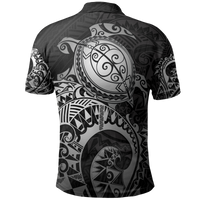American Samoa Polo Shirt Amerika Samoa Seal Silver Turtle Tattoo - Polynesian Pride
