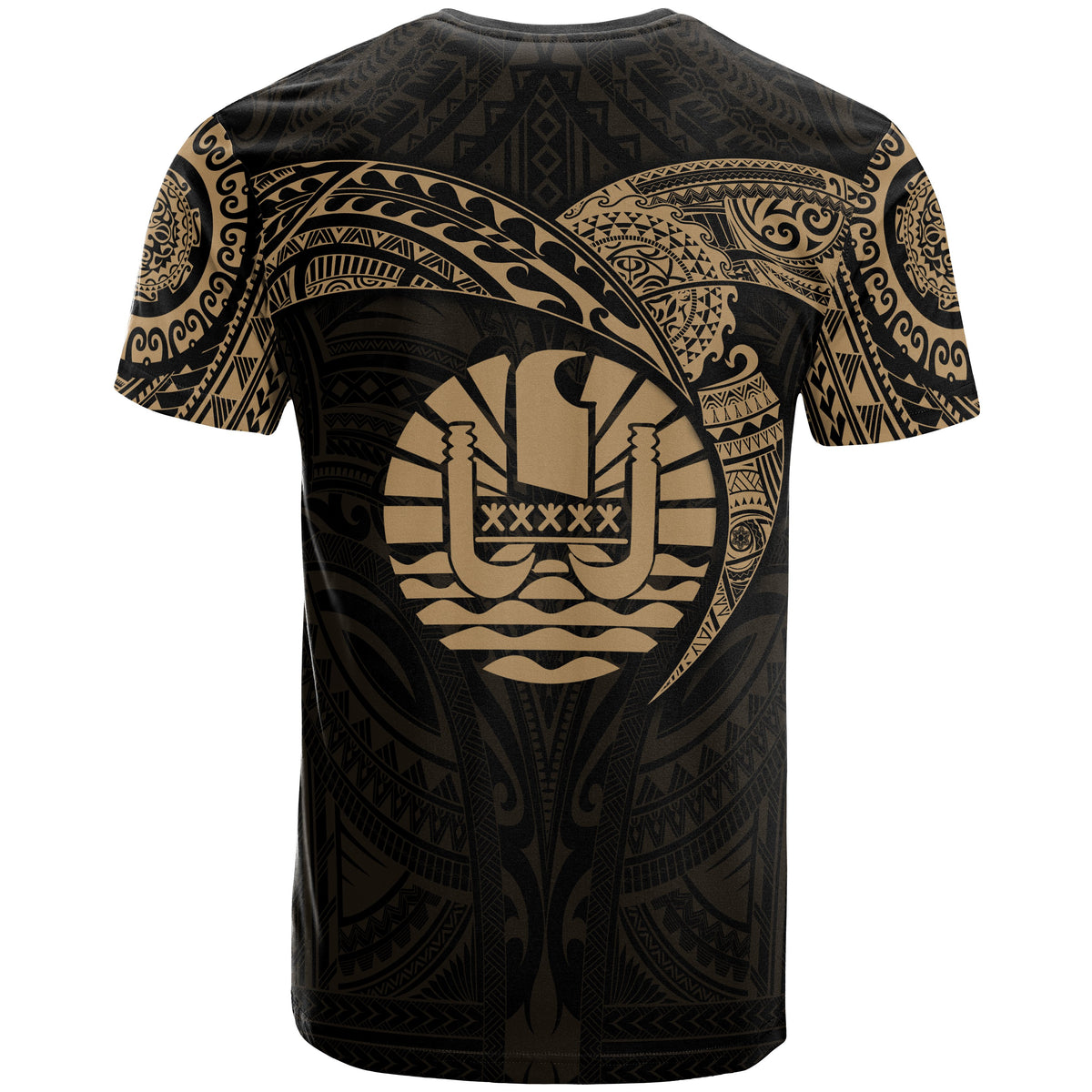 Tahiti Polynesian T Shirt Full Color Heart Shield - Polynesian Pride