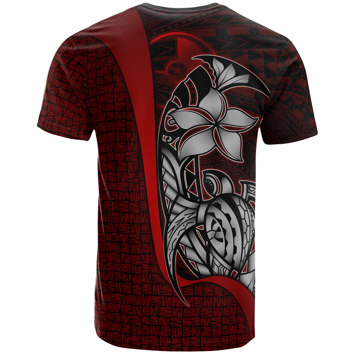 Yap Micronesian T Shirt Red Turtle with Hook - Polynesian Pride