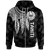 Tahiti Zip up Hoodie Polynesian Wings (White) Unisex White - Polynesian Pride