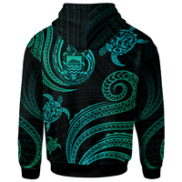 Tuvalu Custom Zip Hoodie Polynesian Turtle With Pattern - Polynesian Pride