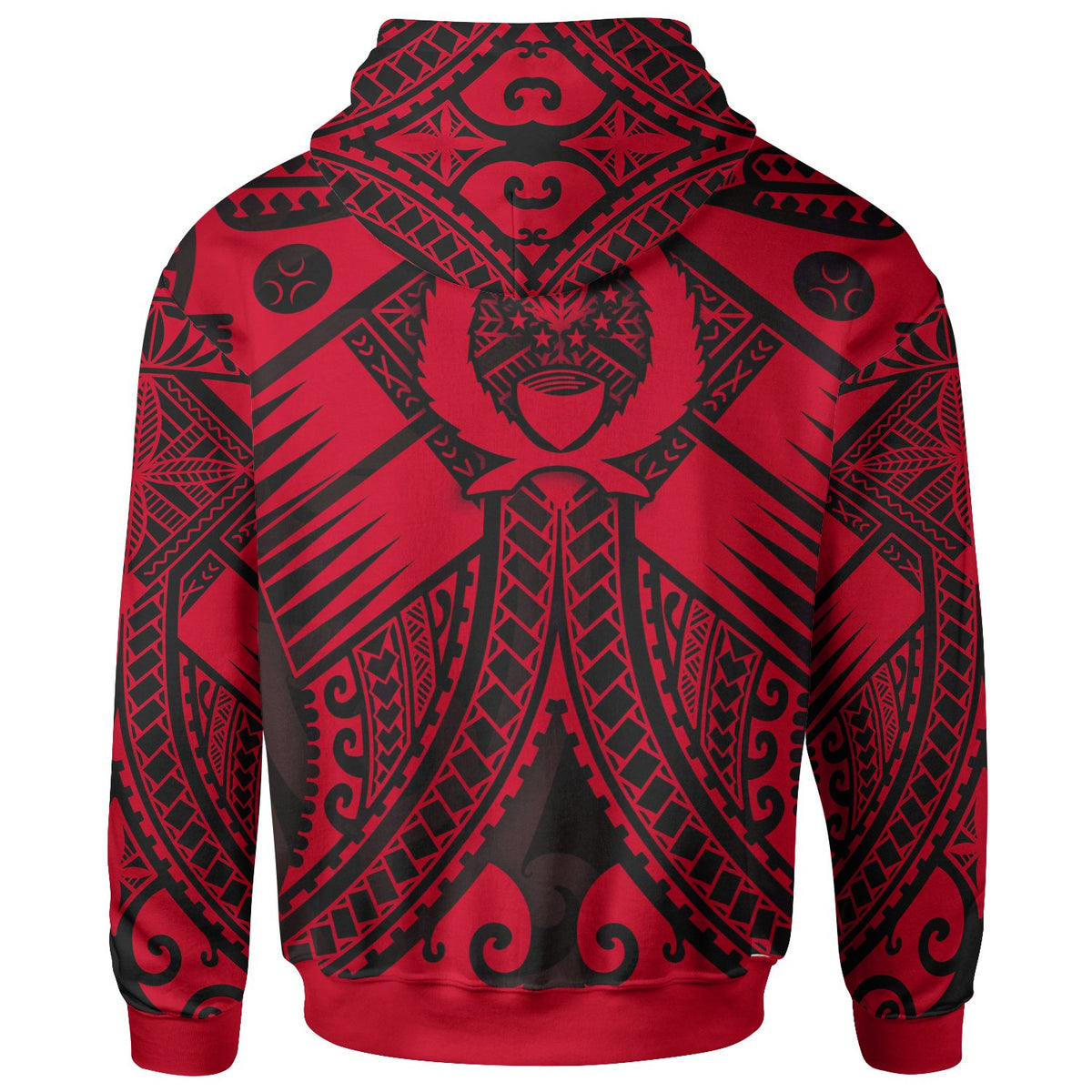 Yap Custom Zip up Hoodie Red Seal with Polynesian Tattoo - Polynesian Pride
