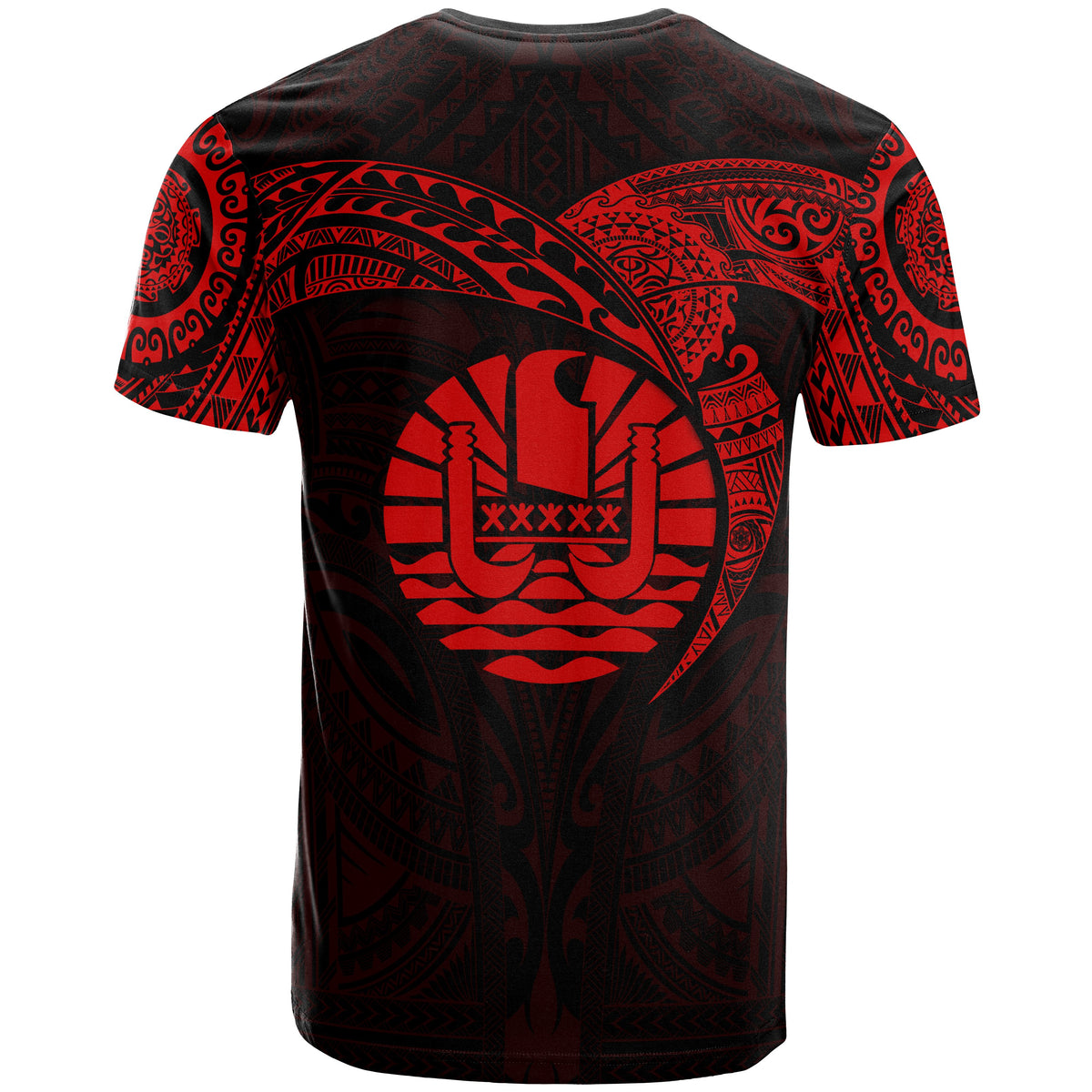 Tahiti Polynesian T Shirt Full Color Heart Shield - Polynesian Pride
