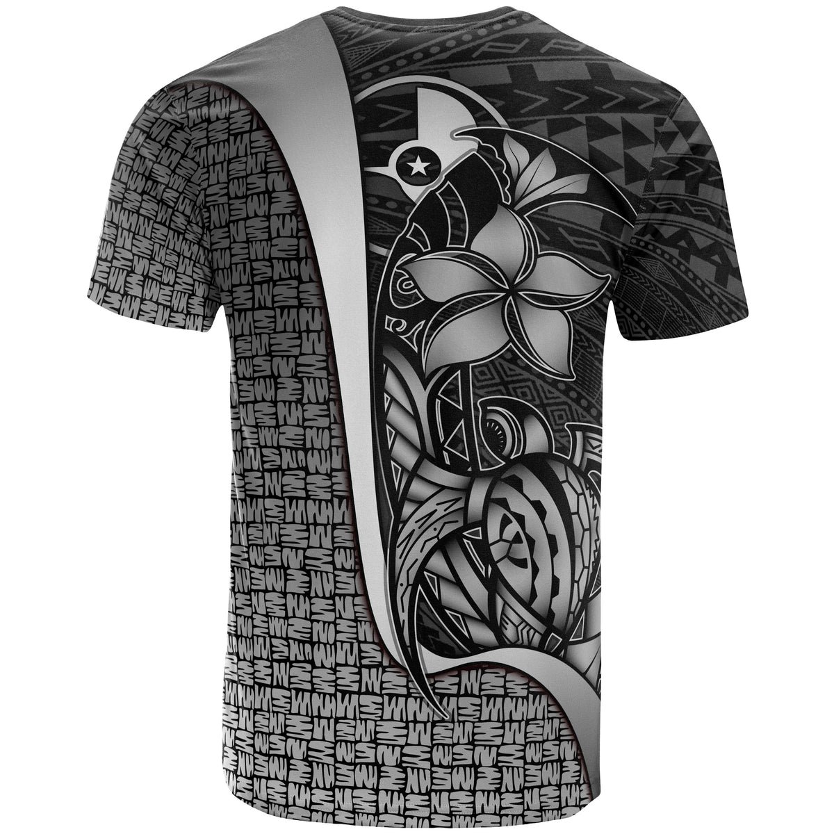 Yap Micronesian Custom T Shirt White Turtle with Hook - Polynesian Pride