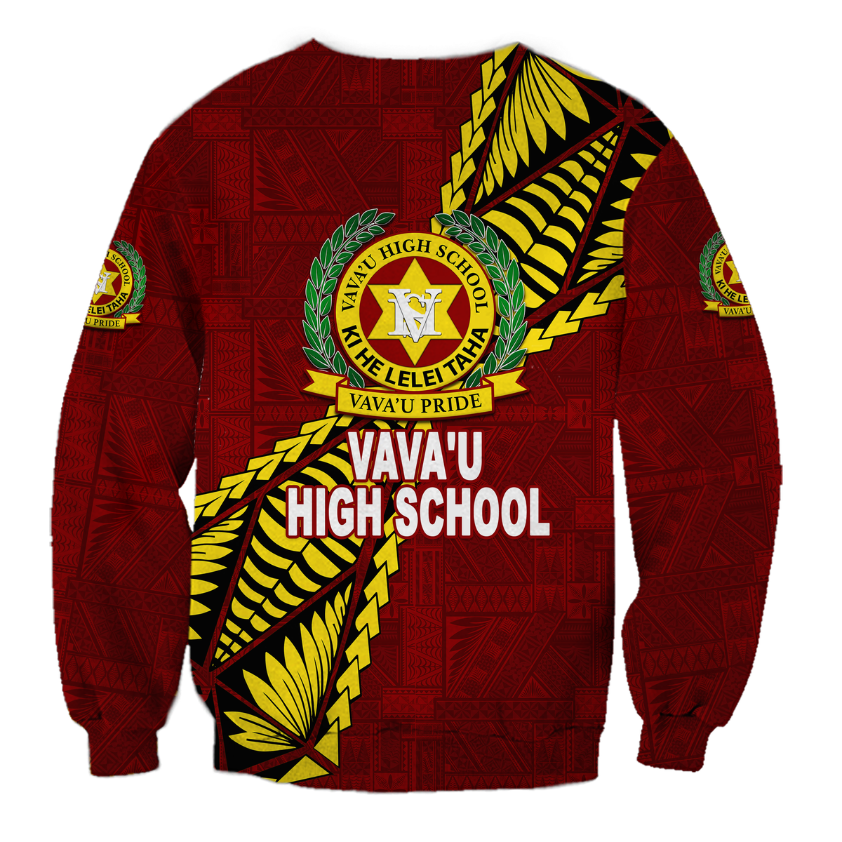 Tonga Vava'u High School Tongan Patterns Sweatshirt - LT12 - Polynesian Pride
