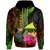 Tokelau Polynesian Zip up Hoodie Hibiscus and Banana Leaves Unisex Reggae - Polynesian Pride