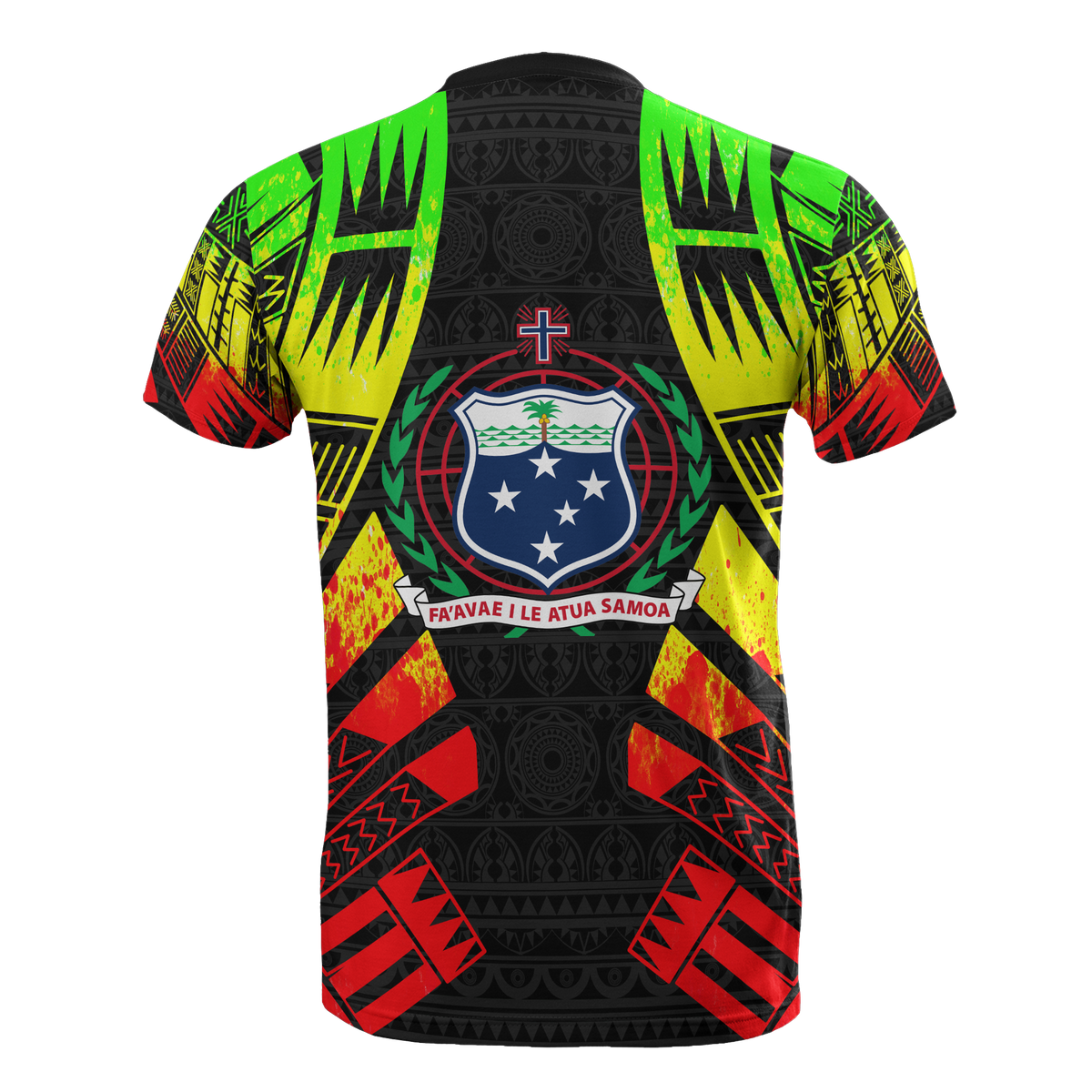 Samoa T Shirt Samoan Coat of Arms Polynesian Tattoo Reggae Style - Polynesian Pride