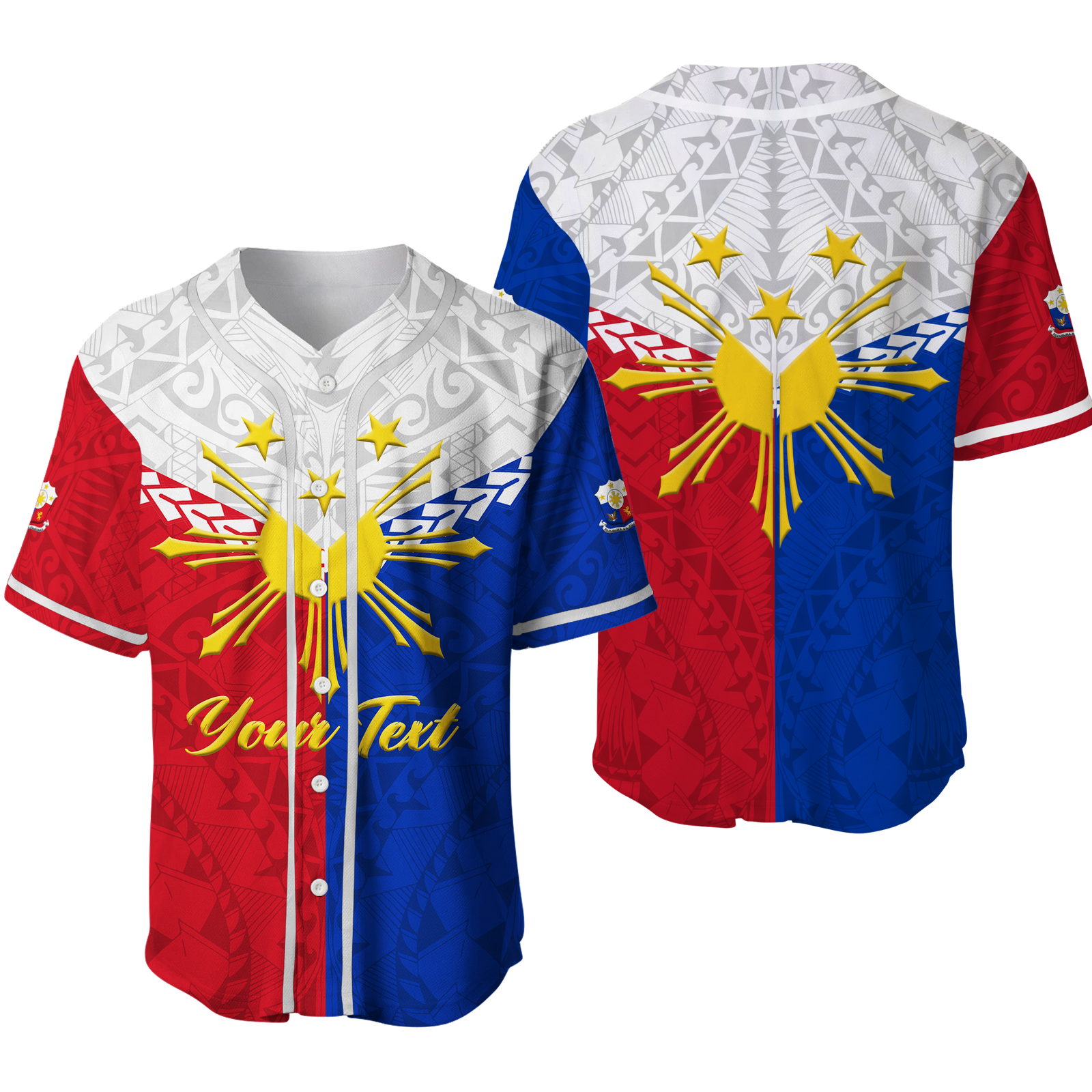 (Custom Personalised) The Philippines Legend Baseball Jersey - LT12 Red - Polynesian Pride