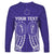 (Custom Personalised) Cook Islands Rarotonga Long Sleeve Shirt - Purple Tribal Pattern - LT12 - Polynesian Pride