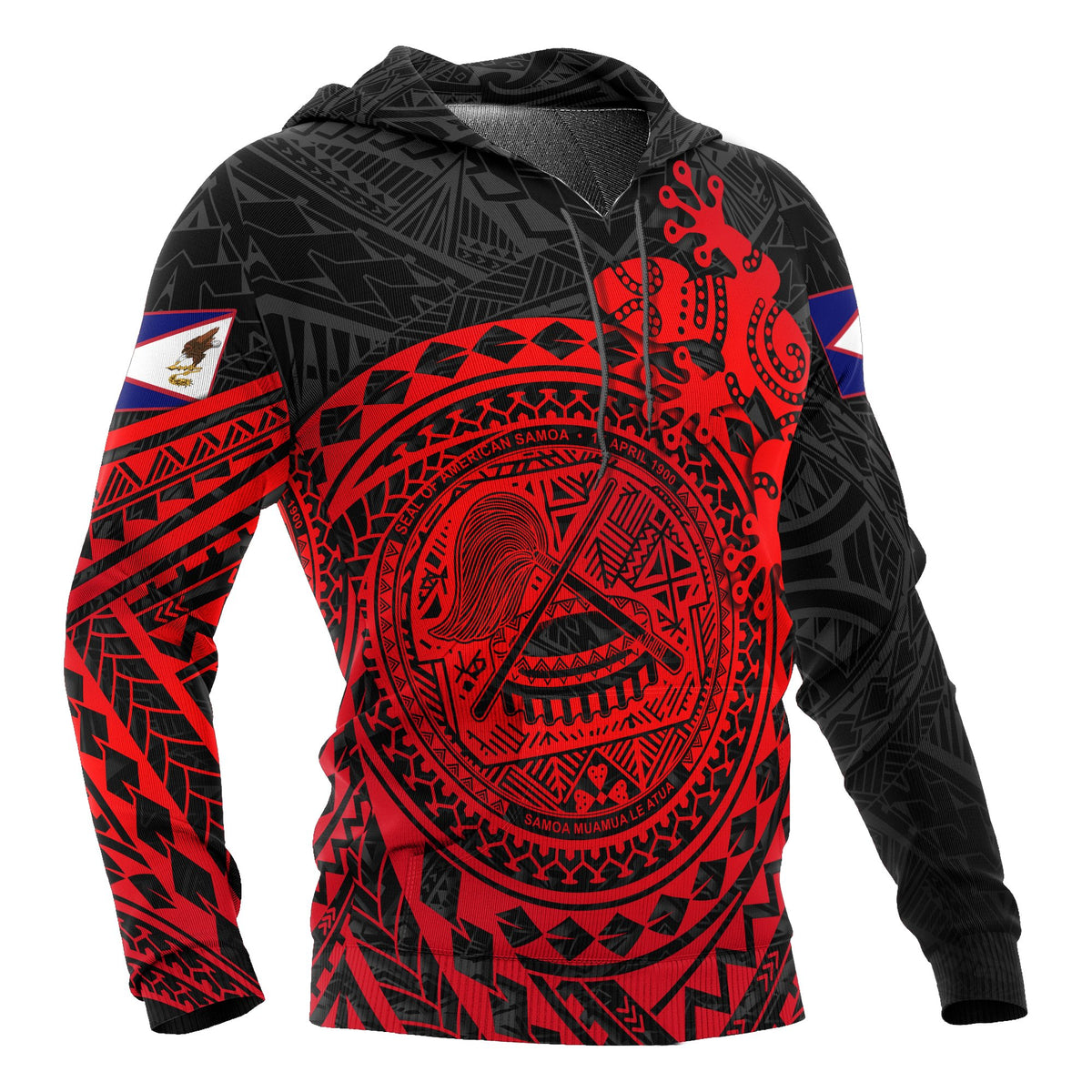 American Samoa Hoodie Polynesian Lizard - Polynesian Pride