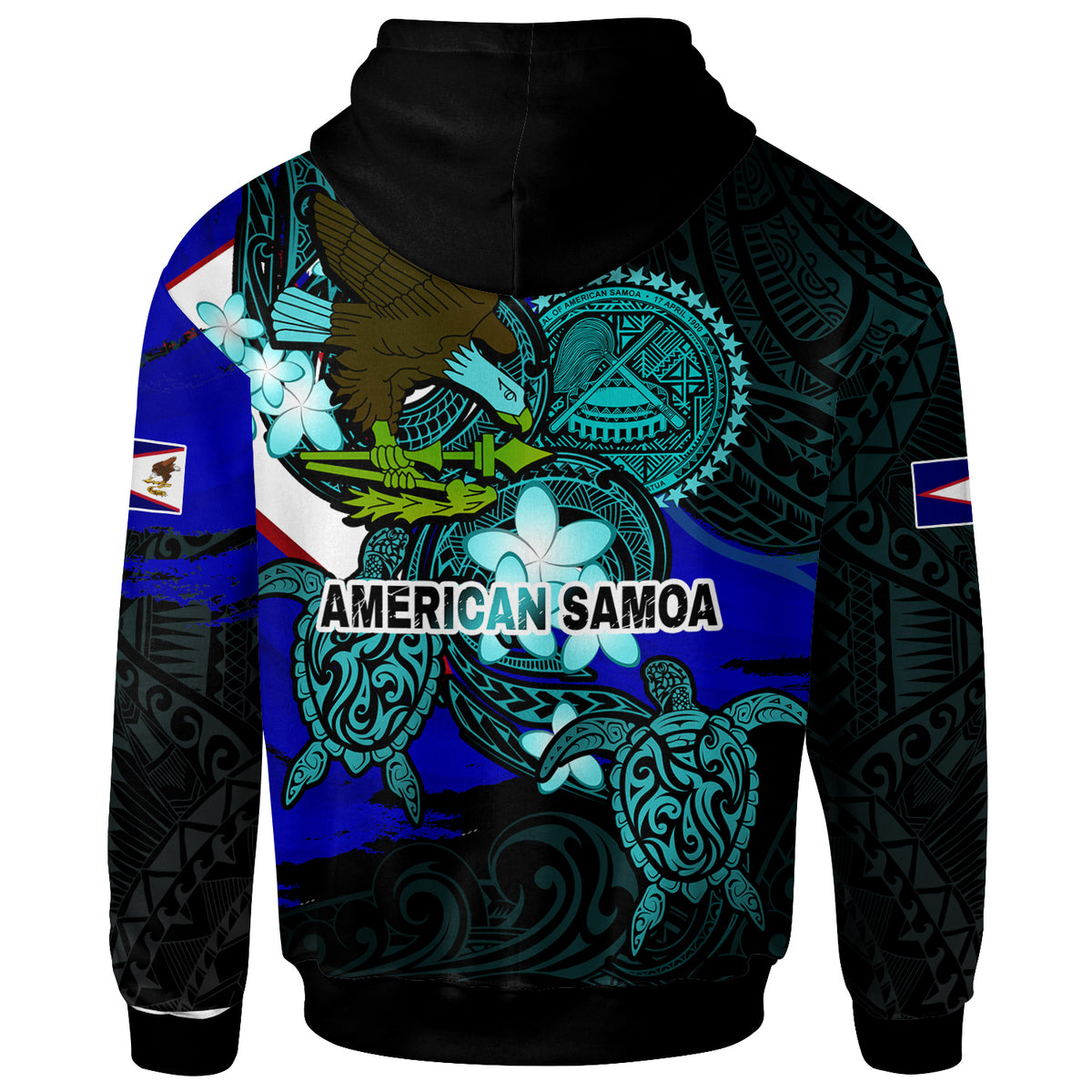 American Samoa Hoodie American Samoa Independence Day With Bald Eagle and Polynesian Patterns LT10 - Polynesian Pride