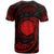 Northern Mariana Islands Polynesian Custom T Shirt Red Tribal Wave - Polynesian Pride