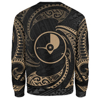 Yap Micronesia Sweater - Gold Tribal Wave - Polynesian Pride