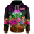 Tahiti Zip up Hoodie Summer Hibiscus Unisex Reggae - Polynesian Pride