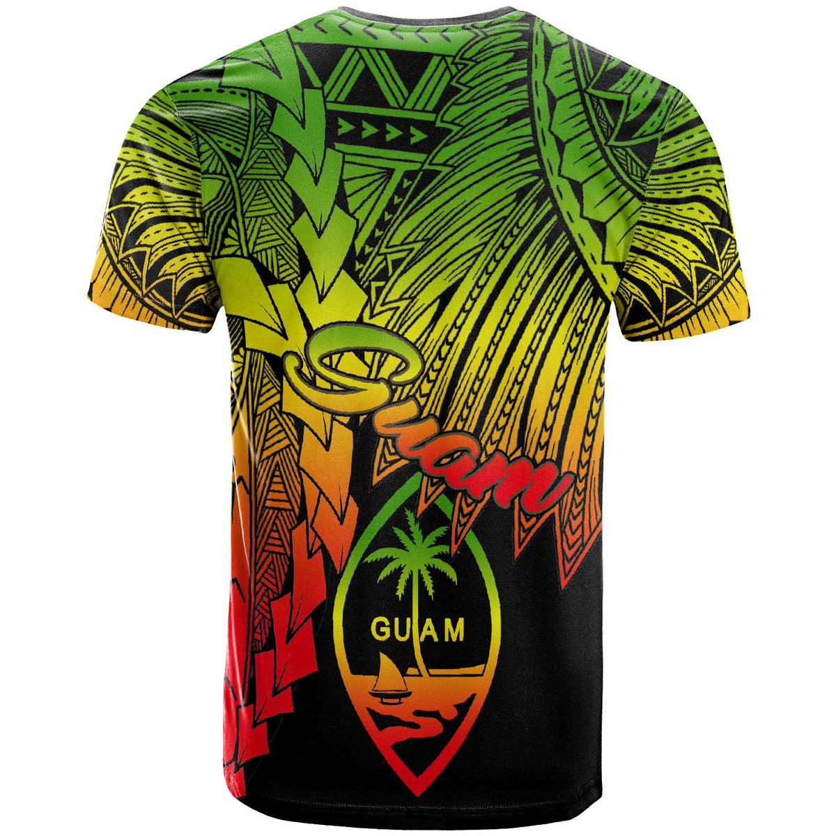 Guam Polynesian T Shirt Tribal Wave Tattoo Reggae - Polynesian Pride