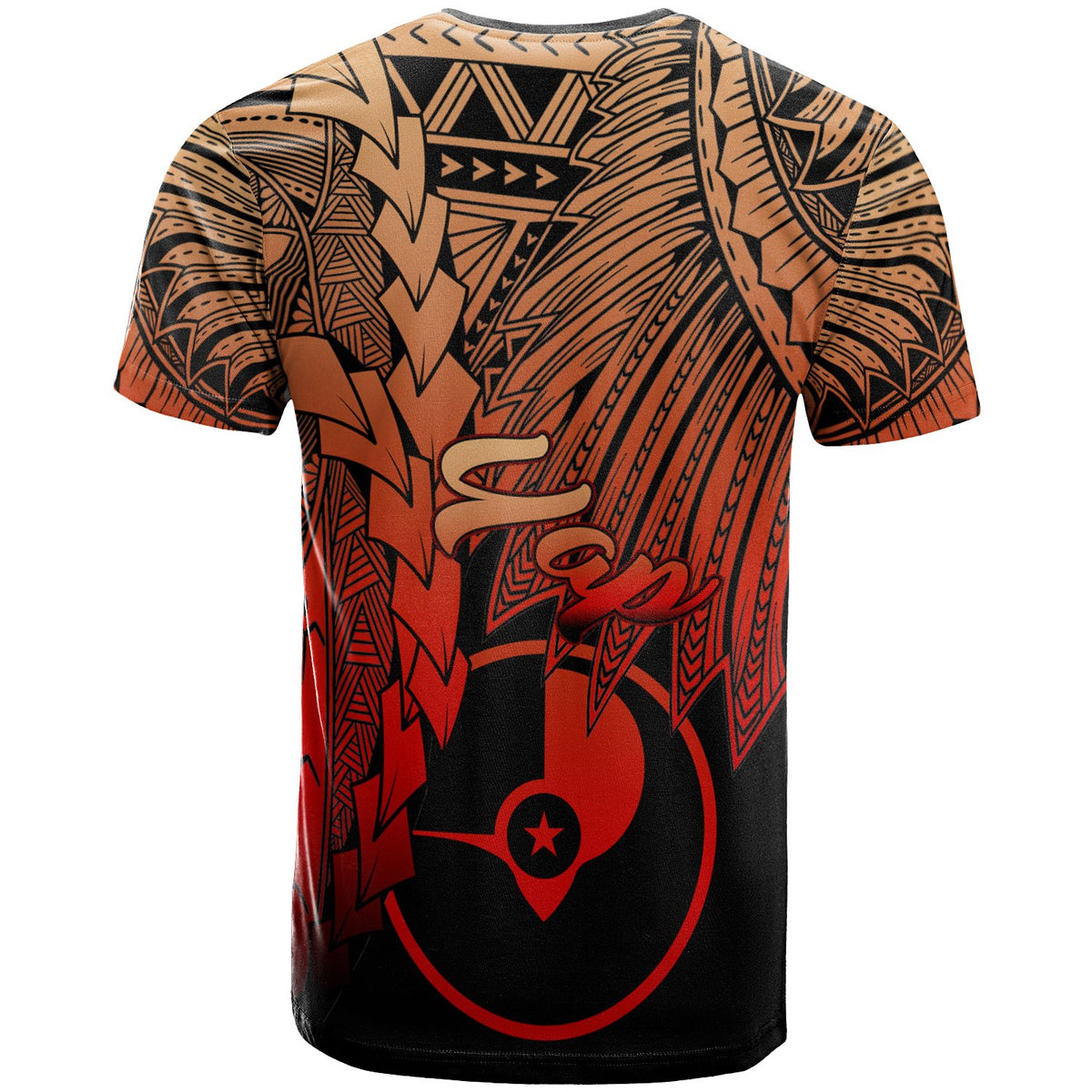 Yap Polynesian Custom T Shirt Tribal Wave Tattoo Red Ver 2 - Polynesian Pride