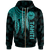 Tahiti Zip up Hoodie Polynesian Wings (Turquoise) Unisex Turquoise - Polynesian Pride