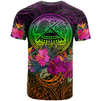 American Samoa T Shirt Summer Hibiscus - Polynesian Pride