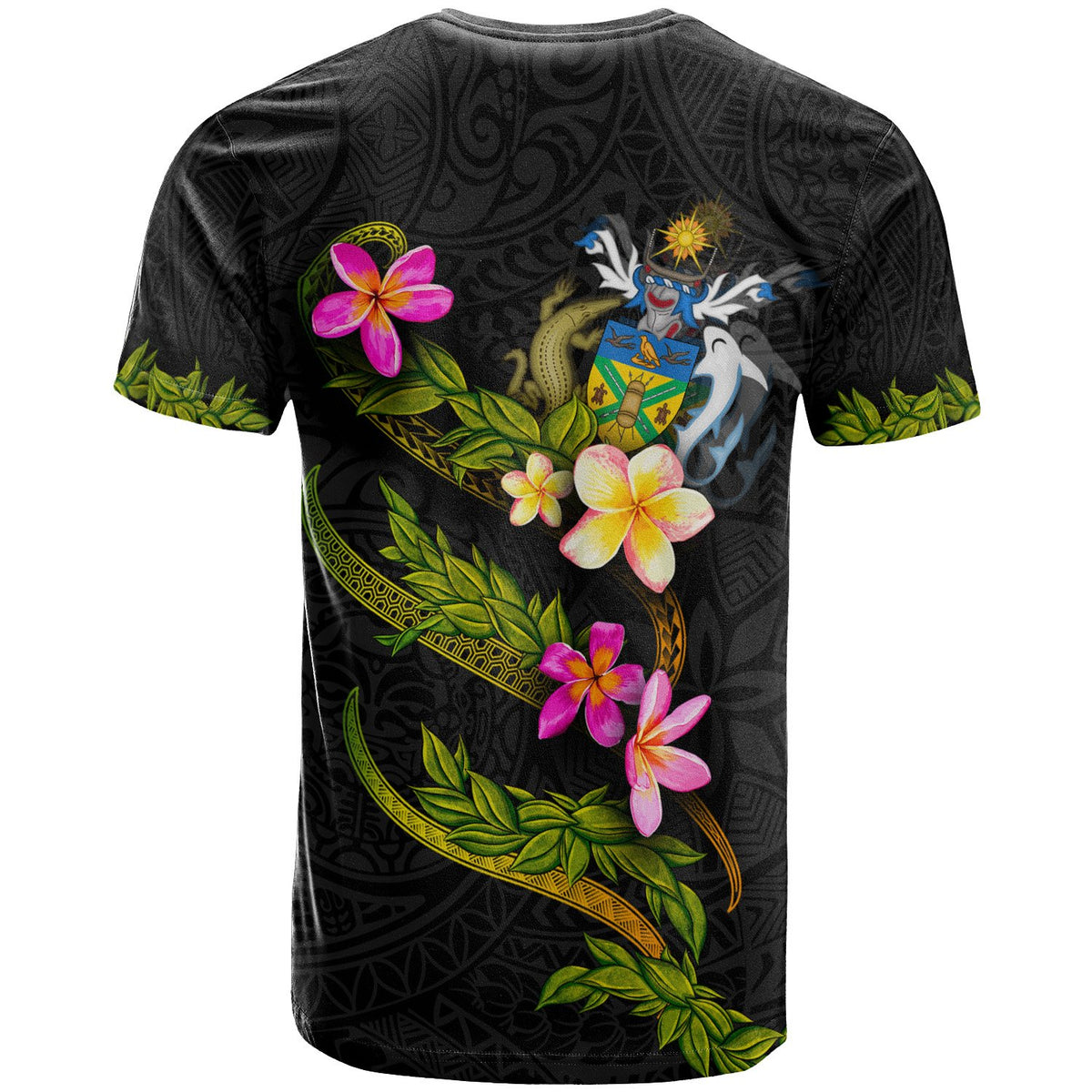 Solomon Islands Polynesian Custom T Shirt Plumeria Tribal - Polynesian Pride