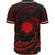 Northern Mariana Islands Polynesian Baseball Shirt - Red Tribal Wave - Polynesian Pride