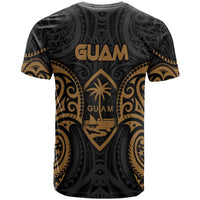 Guam Polynesian Custom T Shirt Guam Spirit Gold - Polynesian Pride
