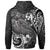Tonga Zip up Hoodie White Shark Polynesian Tattoo - Polynesian Pride
