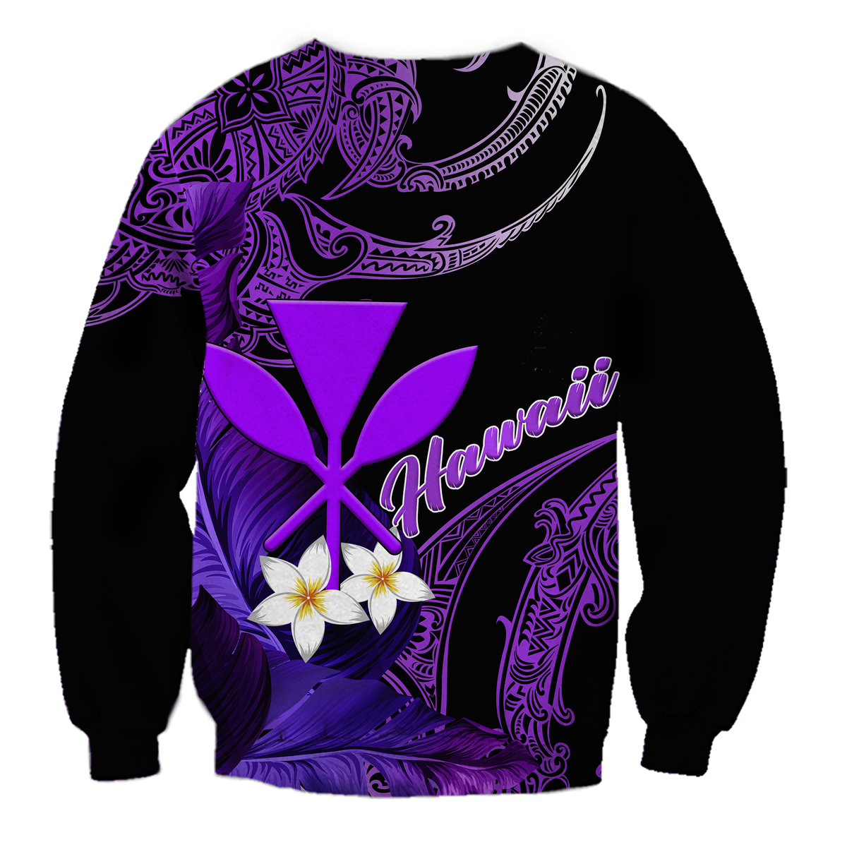 (Custom Personalised) Hawaii Turtle With Plumeria Leaf Purple Sweatshirt - LT12 - Polynesian Pride