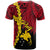 Papua New Guinea Polynesian T Shirt Tribal Wave Tattoo Flag Color - Polynesian Pride
