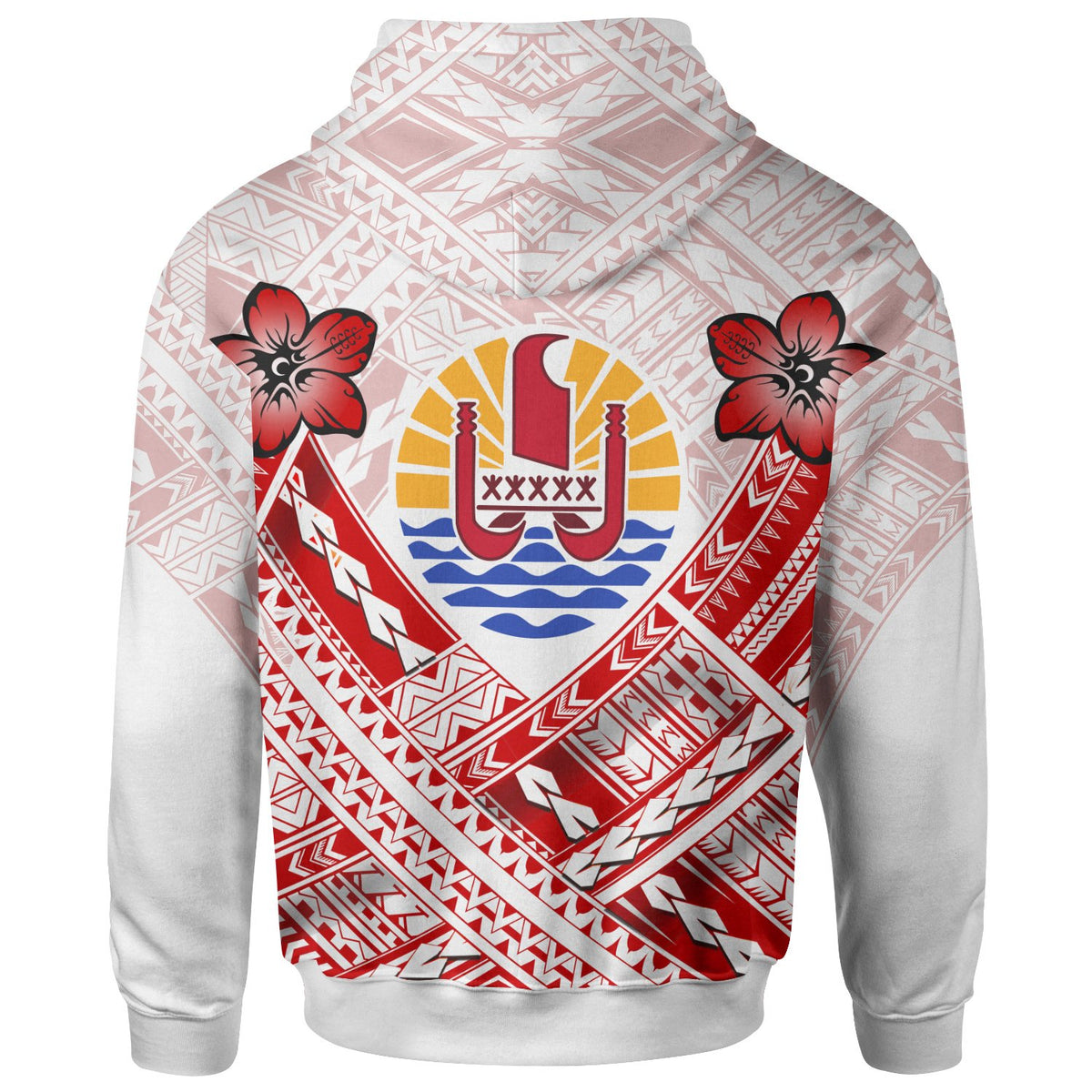 Tahiti Polynesian Zip up Hoodie Tahiti Flag Camisole Hibiscus Style - Polynesian Pride