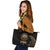 Federated States Of Micronesia Leather Tote Bag - Gold Tribal Wave - Polynesian Pride