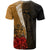 Tonga Polynesian Custom T Shirt Coat of Arms With Hibiscus Gold - Polynesian Pride