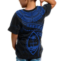 Guam Polynesian T Shirt Guam Waves (Blue) - Polynesian Pride