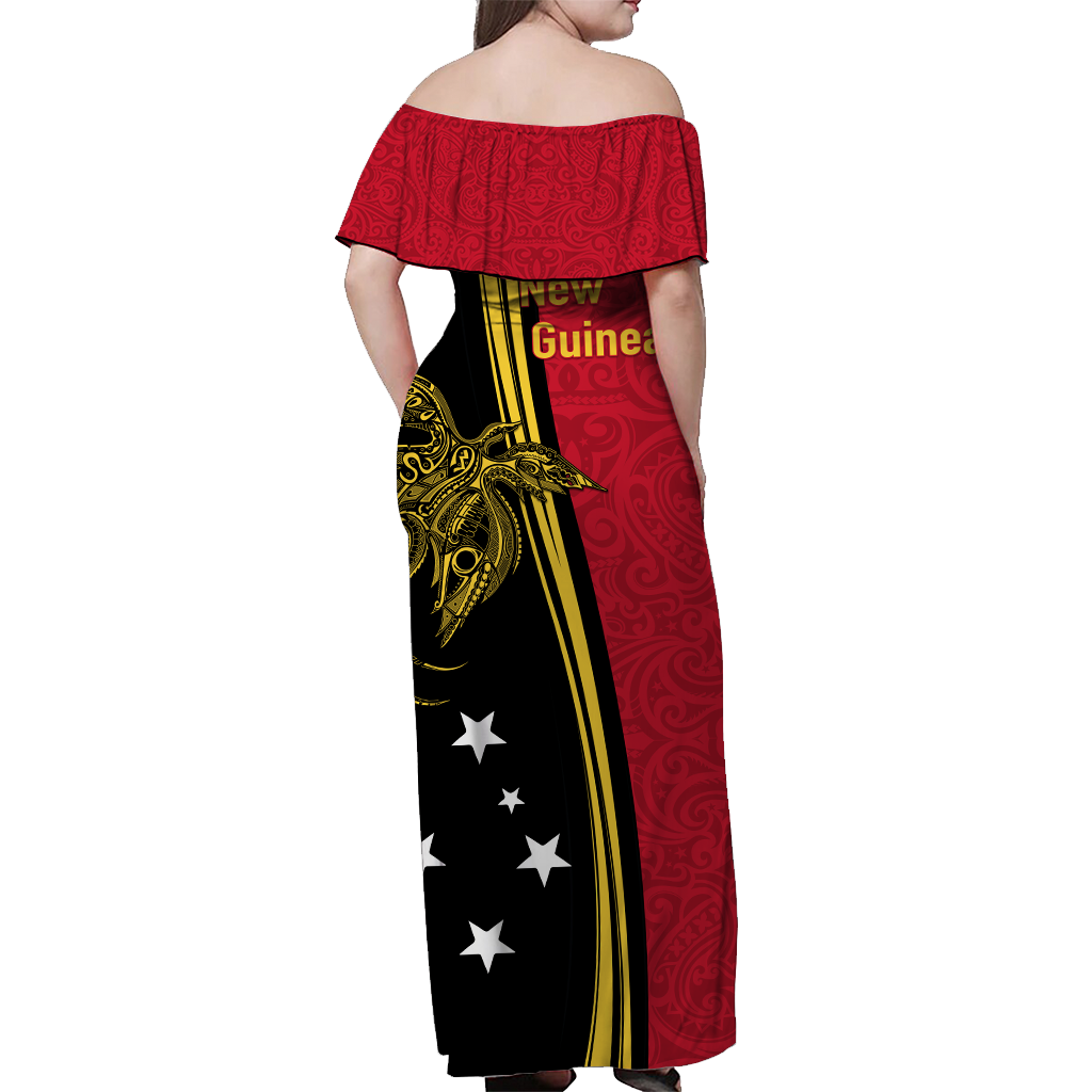 Papua New Guinea Independence Anniversary Polynesian Tribal Women Off Shoulder Dress - LT12 - Polynesian Pride