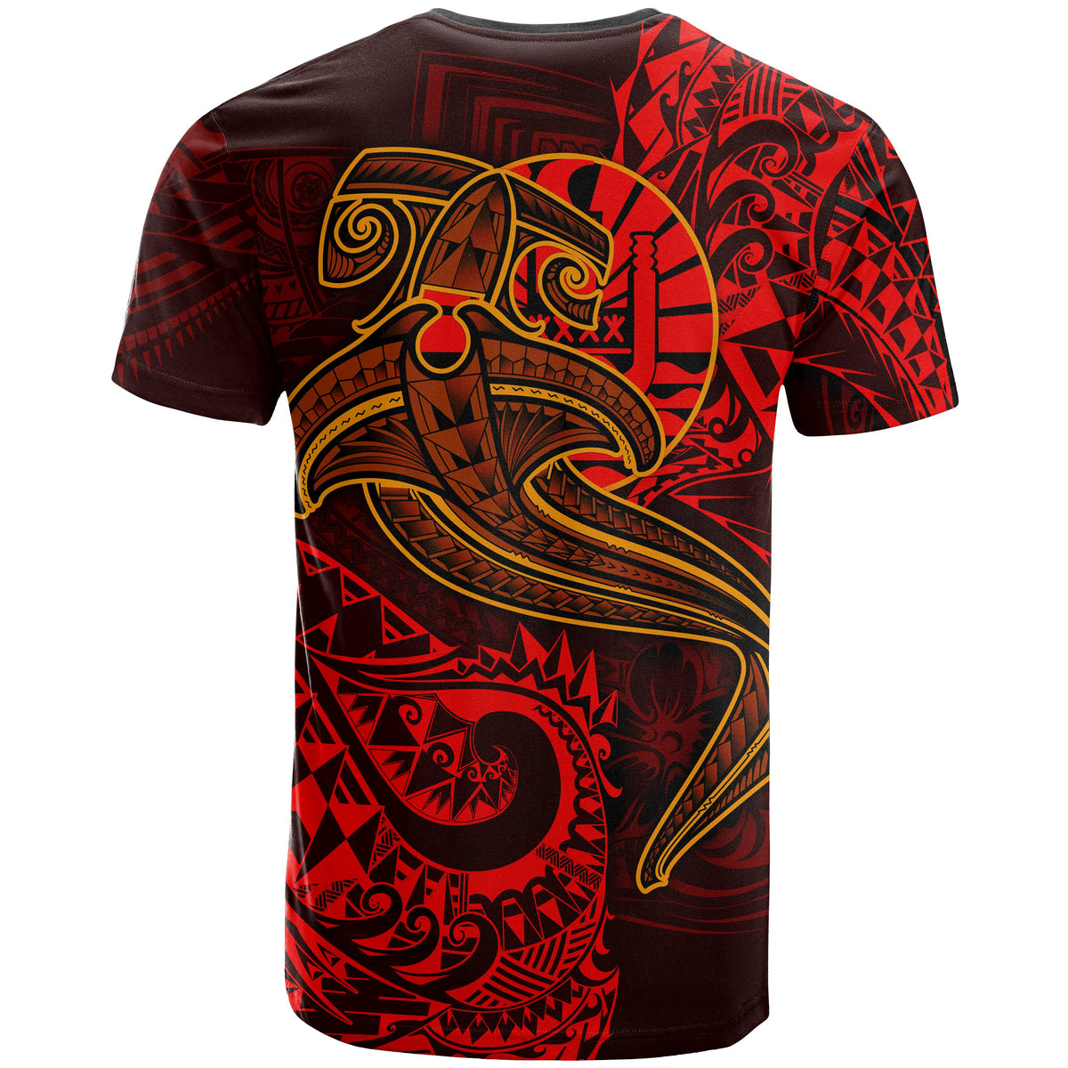 Tahiti T Shirt Red Shark Polynesian Tattoo - Polynesian Pride