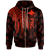 Papua New Guinea Zip up Hoodie Polynesian Wings (Red) Unisex Red - Polynesian Pride