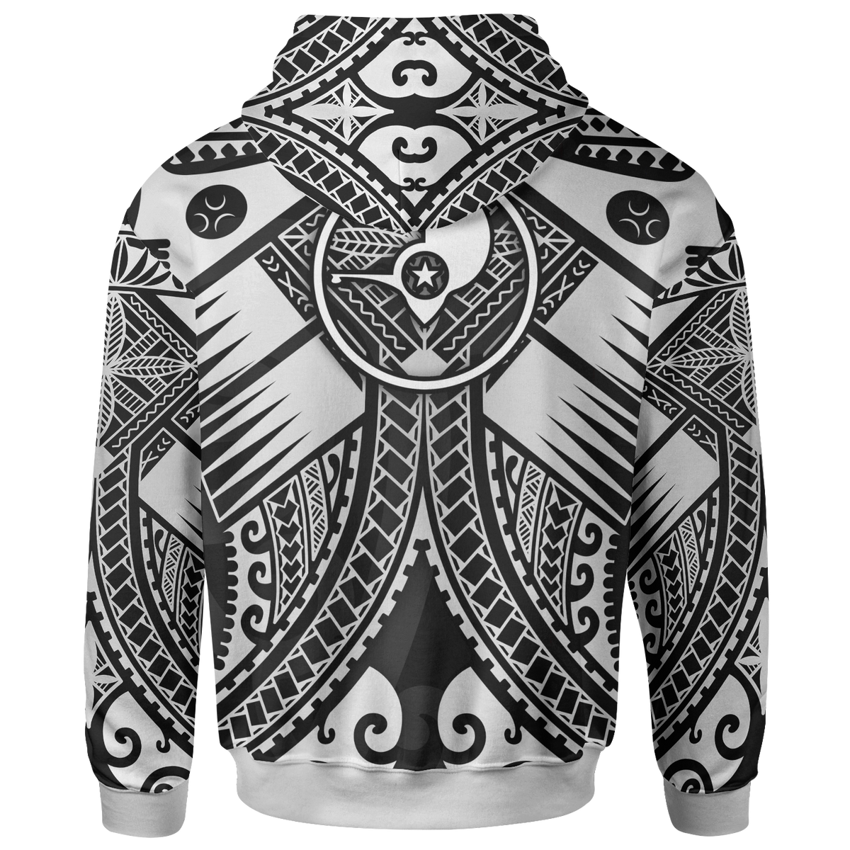 YAP Hoodie White Seal with Polynesian Tattoo - Polynesian Pride