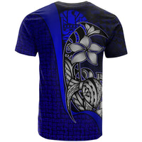 Tahiti Polynesian T Shirt Blue Turtle with Hook - Polynesian Pride