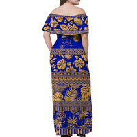 Castle High School Tropical Flower Off Shoulder Dress Ver02 - LT12 - Polynesian Pride