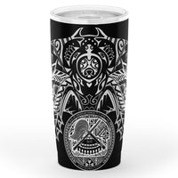 American Samoa Polynesian Tumbler - White - Polynesian Turtle Manta Ray One Style Black - Polynesian Pride