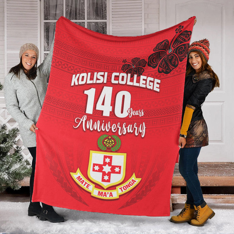 Kolisi Tonga College Atele Premium Blanket 140 Years Anniversary Tongan Ngatu Ver.02 LT13 - Polynesian Pride