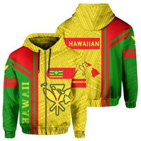 Kanaka Maoli Polynesian Zipper Hoodie Morale Style Unisex Yellow - Polynesian Pride