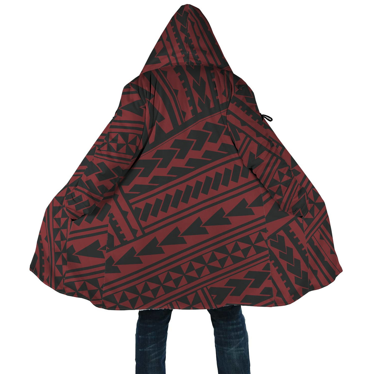 Polynesian All Over Print Cloak 27 Unisex Black - Red - Polynesian Pride
