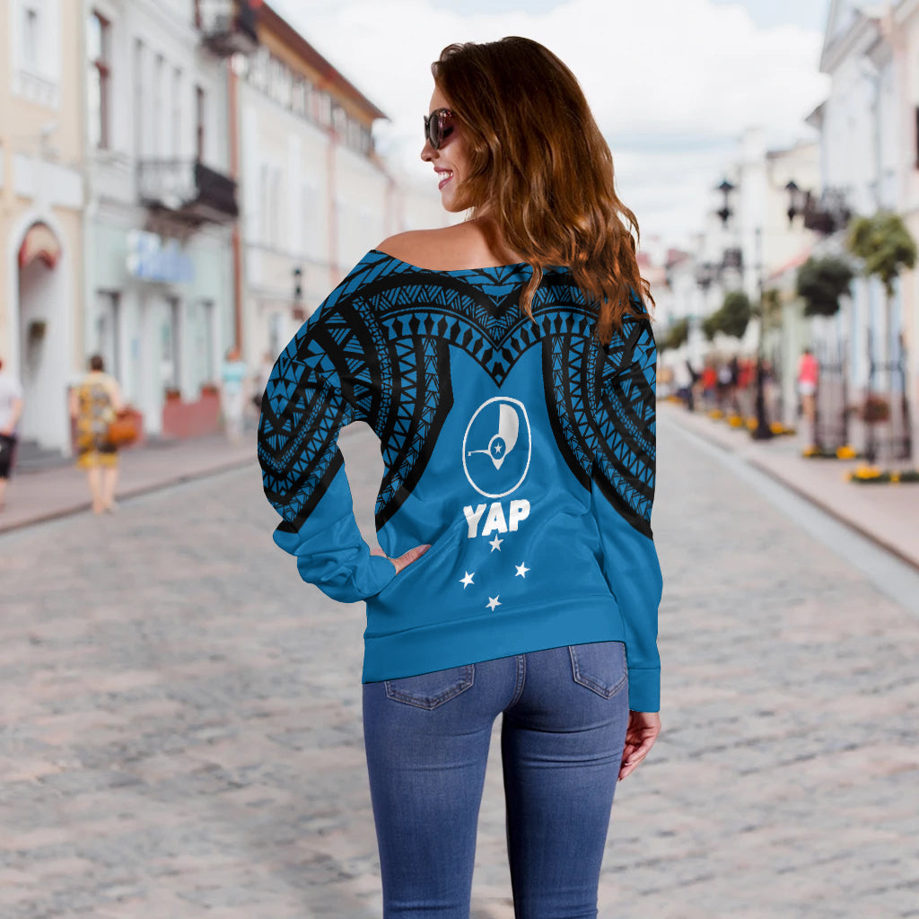 Micronesia Yap - Proud Yapese Women Off Shoulder Sweater - LT12 - Polynesian Pride