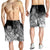 Fiji Men's Shorts - Humpback Whale with Tropical Flowers (White) - Polynesian Pride