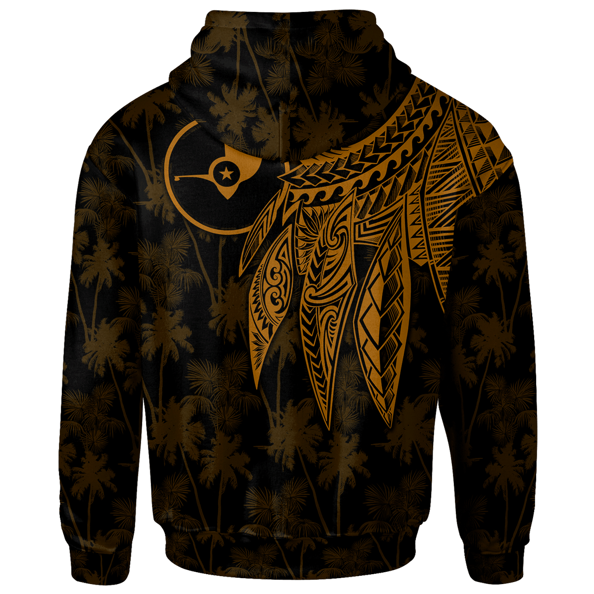 Yap Zip up Hoodie Polynesian Wings (Golden) - Polynesian Pride