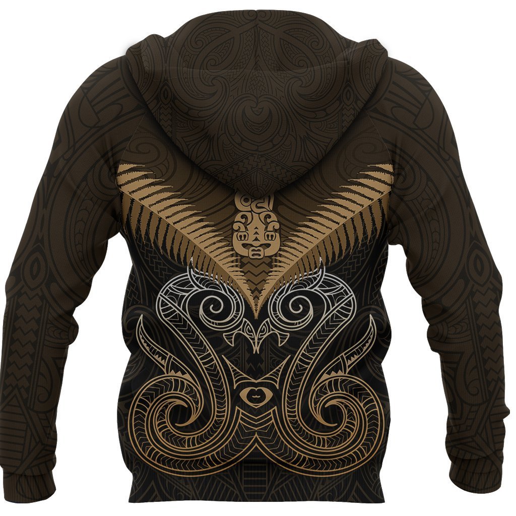 Maori Manaia New Zealand Hoodie Gold - Polynesian Pride