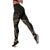 Fiji Polynesian Women's Legging - Gold Tribal Wave Black - Polynesian Pride