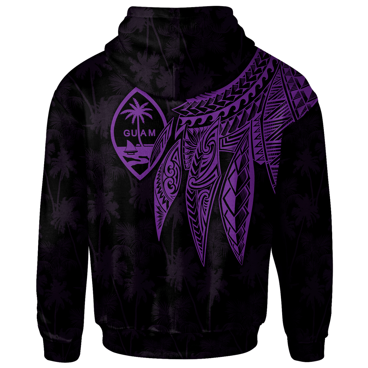 Guam Hoodie Polynesian Wings (Purple) - Polynesian Pride
